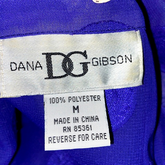 Dana Gibson Sheer Retro Blue Polka Dot Button Down Top M - Picture 2 of 12